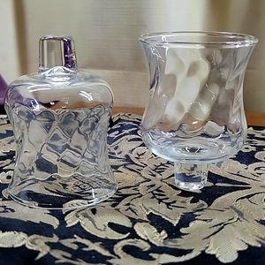 Vintage Crystal Hurricane votive Candle Holder